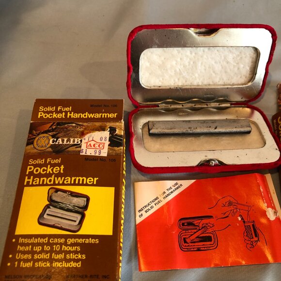 VINTAGE Caliber Solid Fuel Sticks & Pocket Handwarmer #F20 - Picture 2 of 6